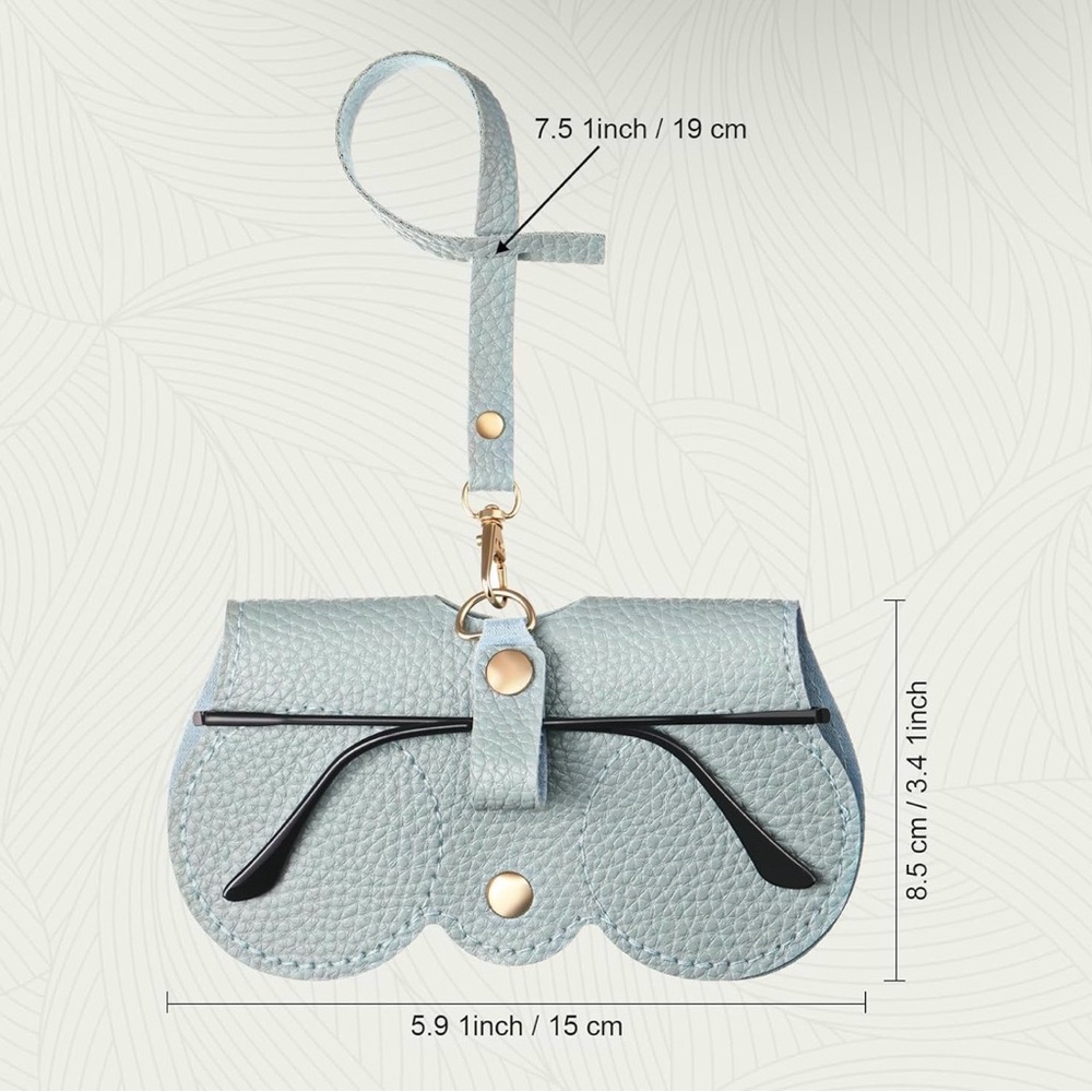 Soft PU Leather Sunglasses Holder With Strap NIP